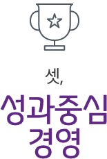 셋, 성과중심 경영